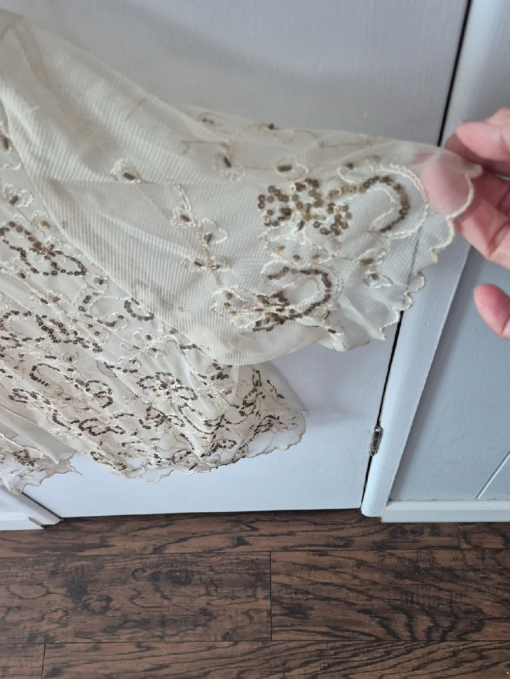 Vintage Newport News Sheer Cream Mesh Cardigan. Xl - Picture 4 of 7